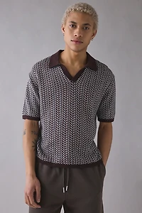 UO Skylor Herringbone Short Sleeve Sweater