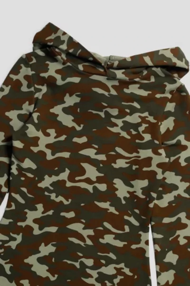 Frankie Collective Camo Hooded Dress 001