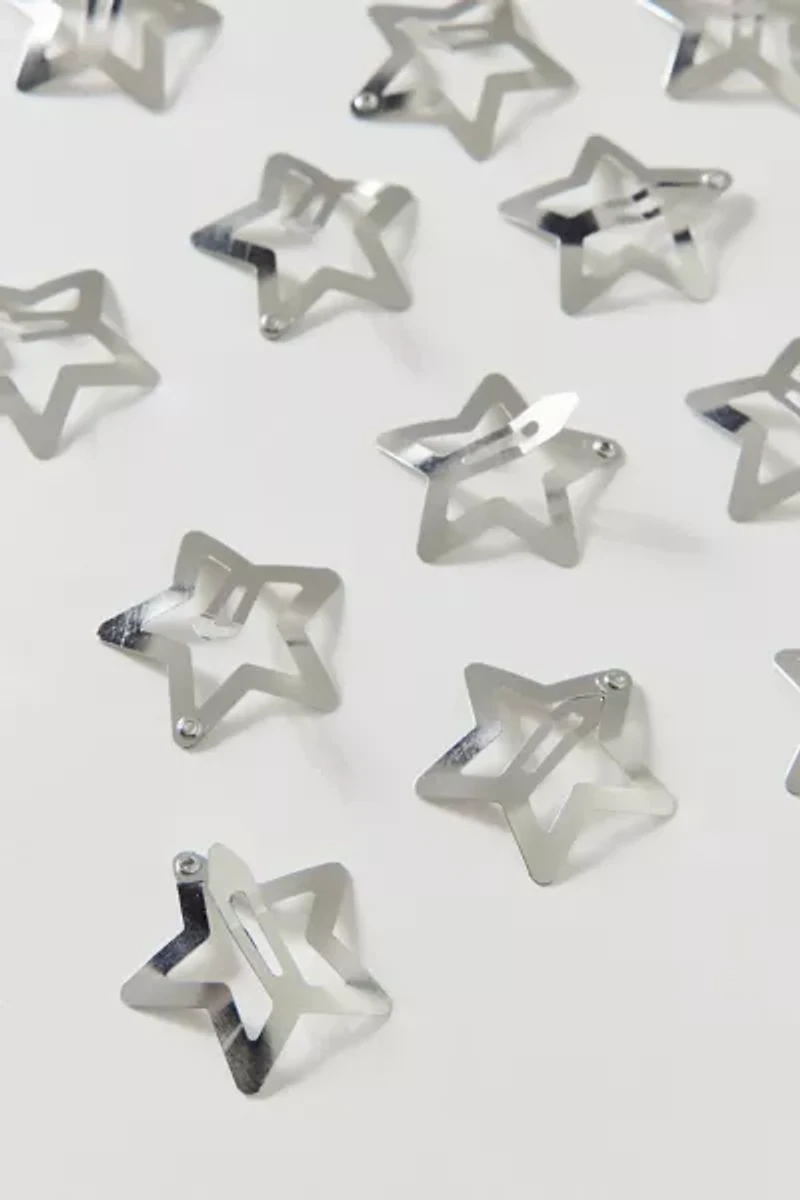 Metal Star Hair Clips Set