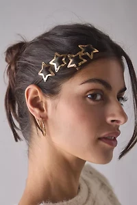 Metal Star Hair Clips Set