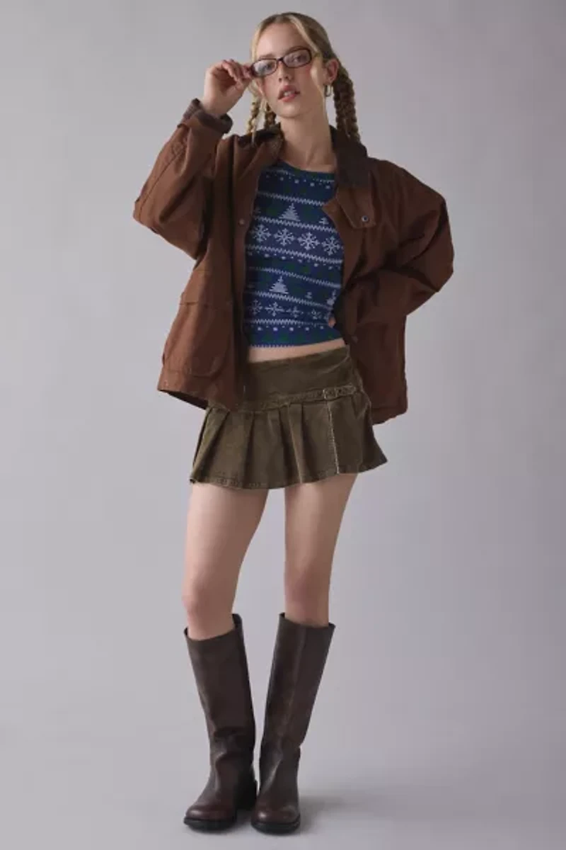 Fair Isle Forrest Graphic Print Long Sleeve Baby Tee