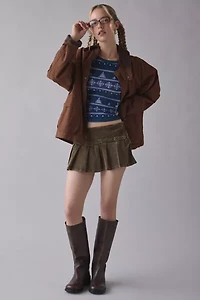 Fair Isle Forrest Graphic Print Long Sleeve Baby Tee