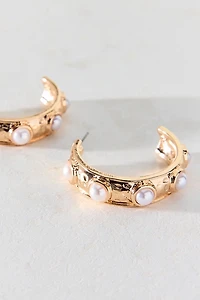 Joni Pearl Inset Hoop Earring