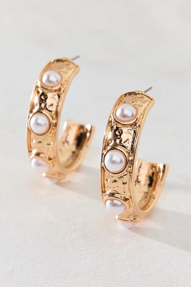 Joni Pearl Inset Hoop Earring