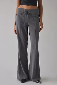 Motel Zallen Lace-Up Low-Rise Flare Trouser