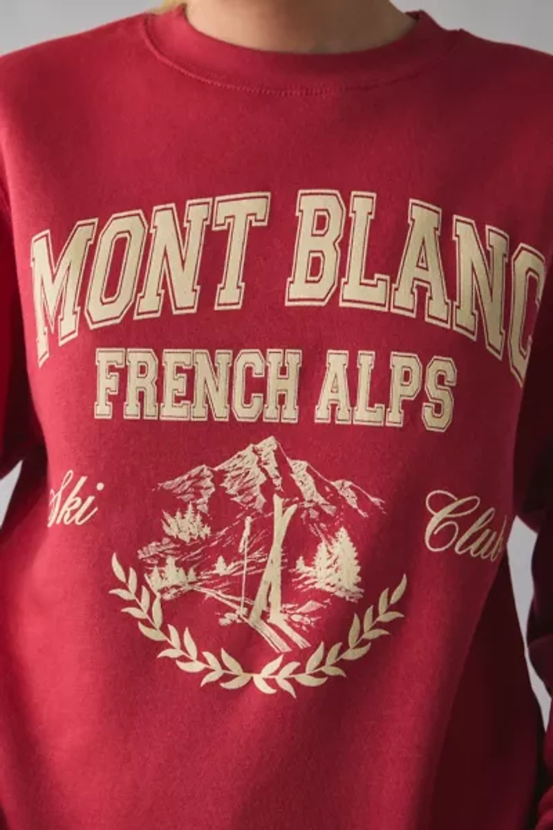 Mont Blanc Ski Club Crest Graphic Crew Neck Pullover