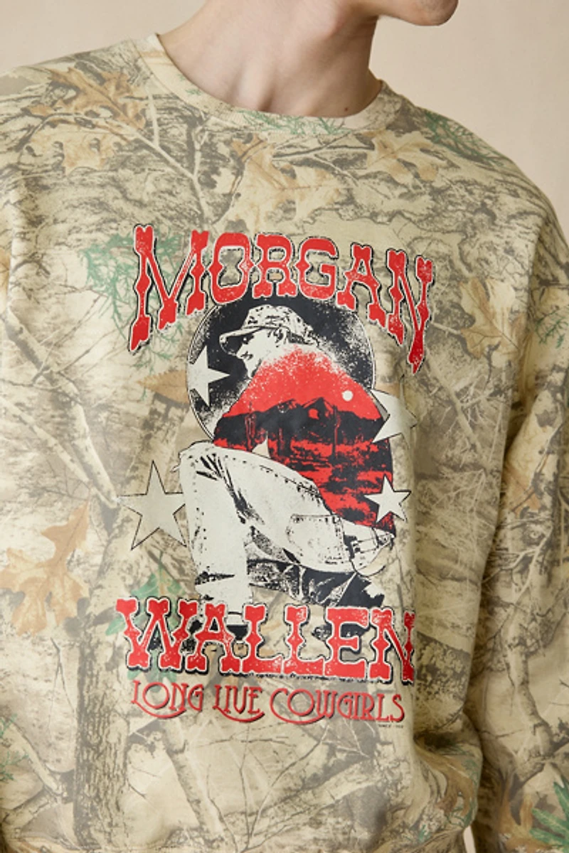 Morgan Wallen Graphic Camo Crew Neck Sweatshirt