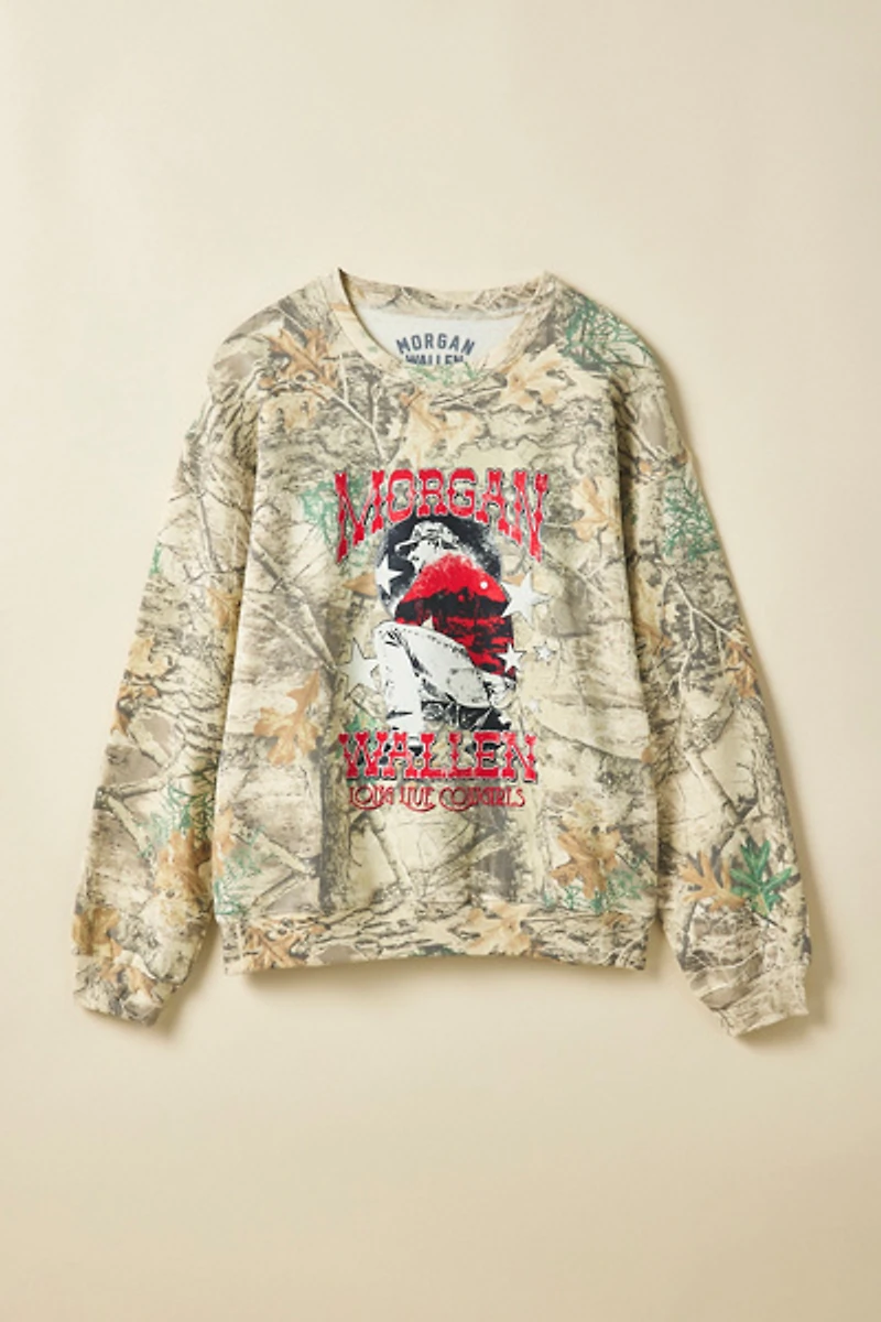 Morgan Wallen Graphic Camo Crew Neck Sweatshirt
