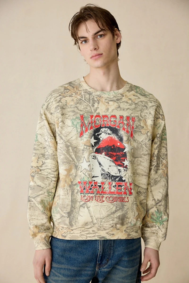 Morgan Wallen Graphic Camo Crew Neck Sweatshirt