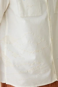 Wax London Didcot Embroidered Short Sleeve Shirt