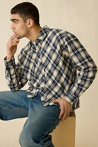 Museum Of Peace & Quiet Plaid Button Down Shirt