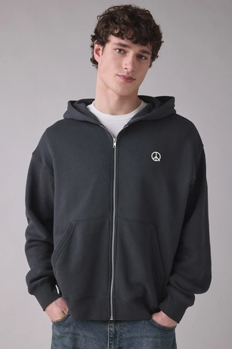 Museum Of Peace & Quiet Wordmark Zip-Up Hoodie Sweatshirt