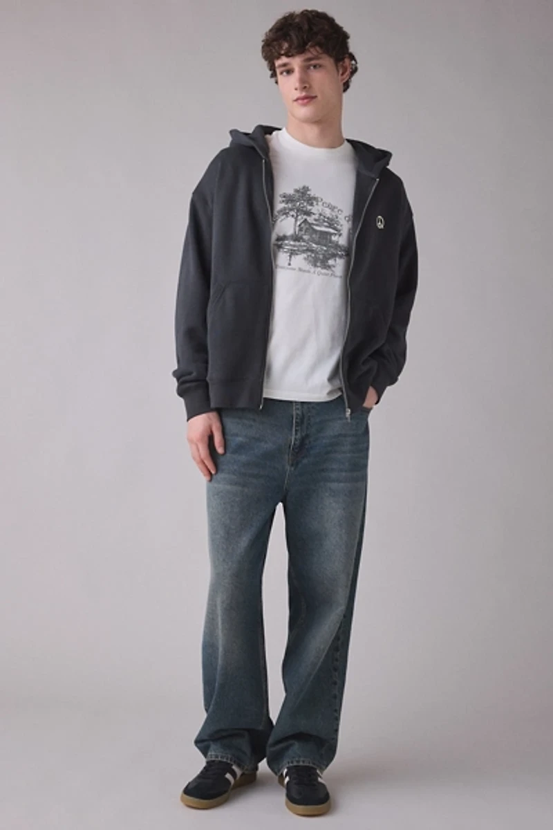 Museum Of Peace & Quiet Wordmark Zip-Up Hoodie Sweatshirt