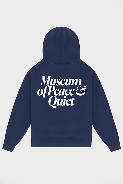 Museum Of Peace & Quiet Midcentury Logo Graphic Distressed Hoodie Sweatshirt
