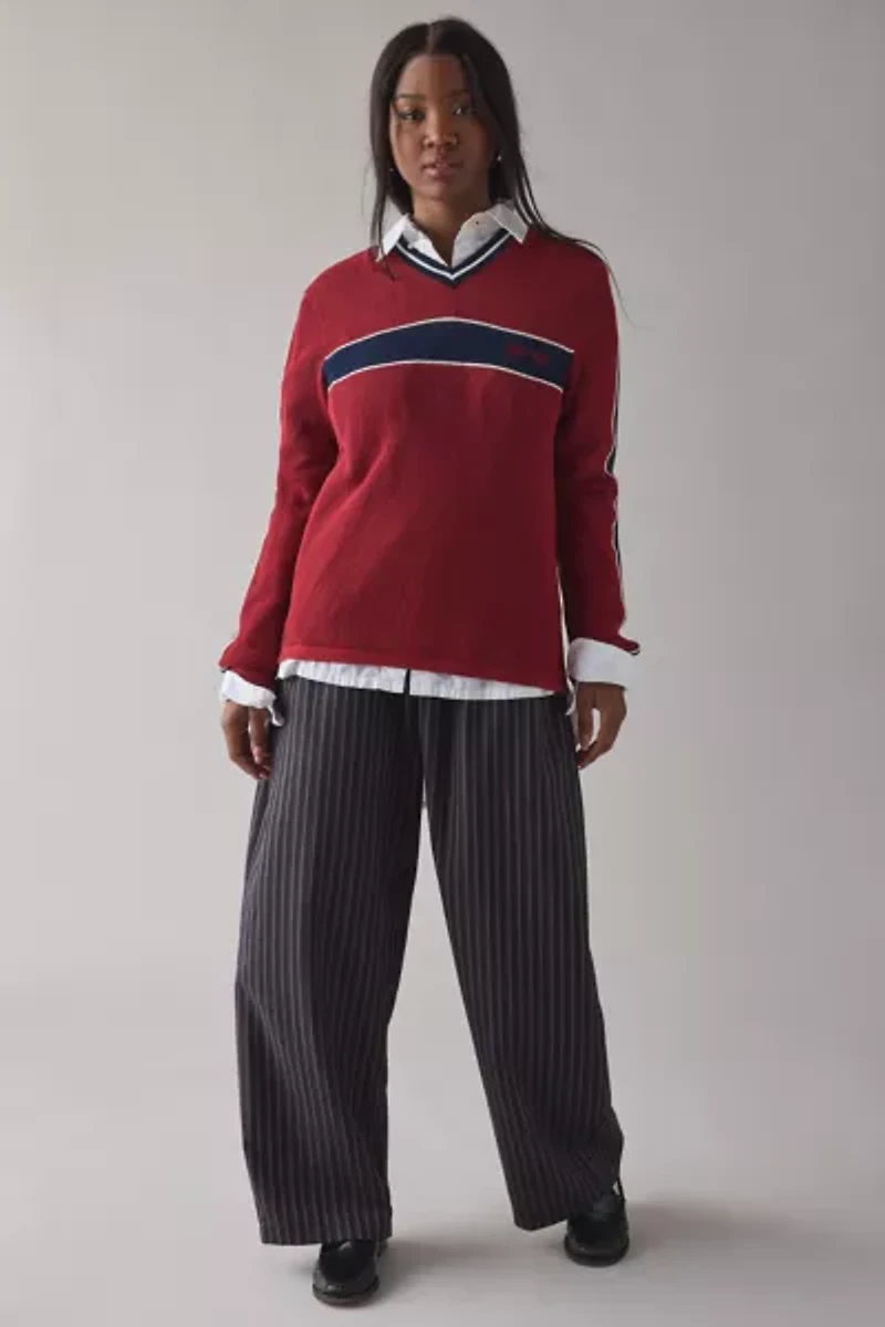 ReMADE By UO Remnants Pinstripe Pull-On Wide Leg Pant