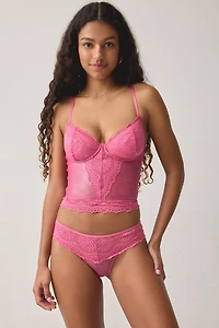 Mucci Elettra Scalloped Lace Trim Mesh Thong