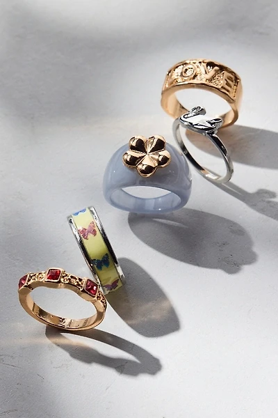 Love & Butterflies Ring Set