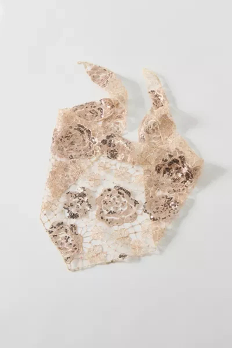 Embellished Lace Headscarf