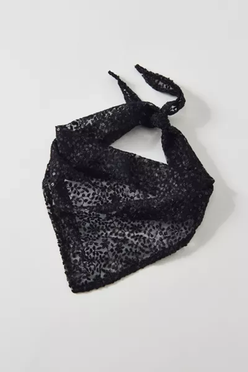 Embellished Lace Headscarf