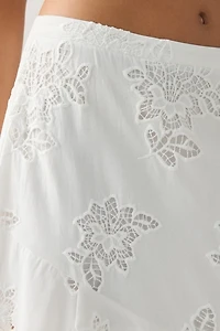 Kimchi Blue Elena Eyelet Lace Hanky Hem Midi Skirt