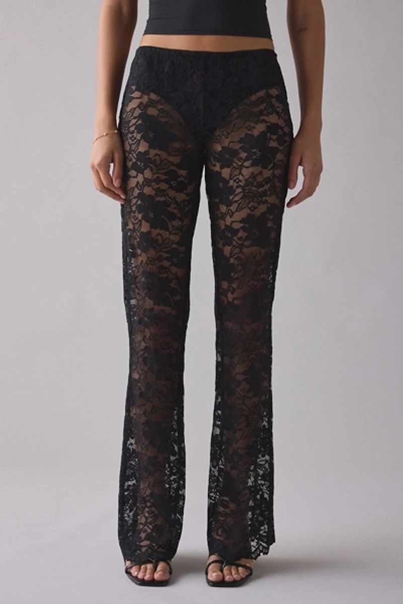 Kimchi Blue Aura Sheer Lace Flare Pant