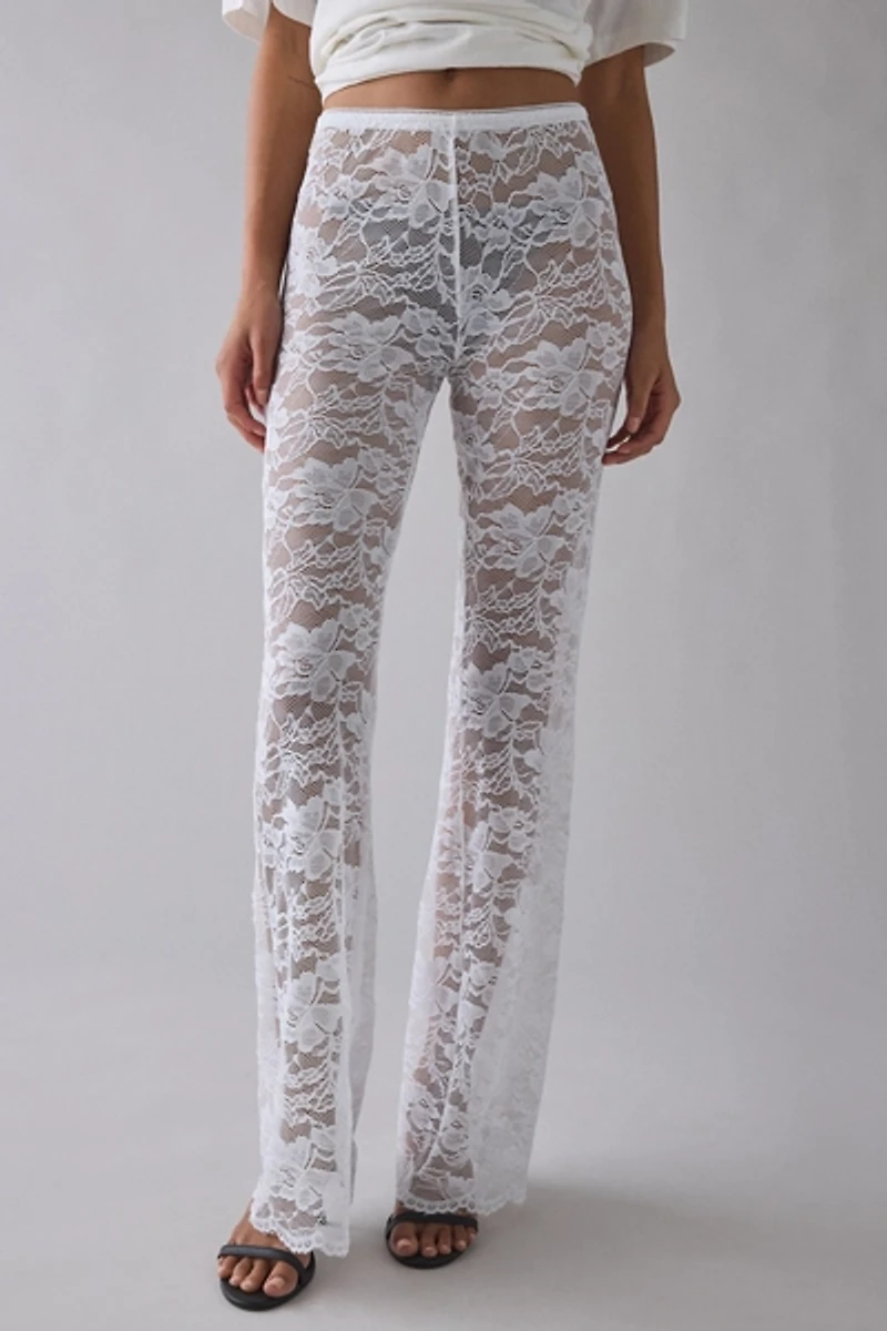 Kimchi Blue Aura Sheer Lace Flare Pants