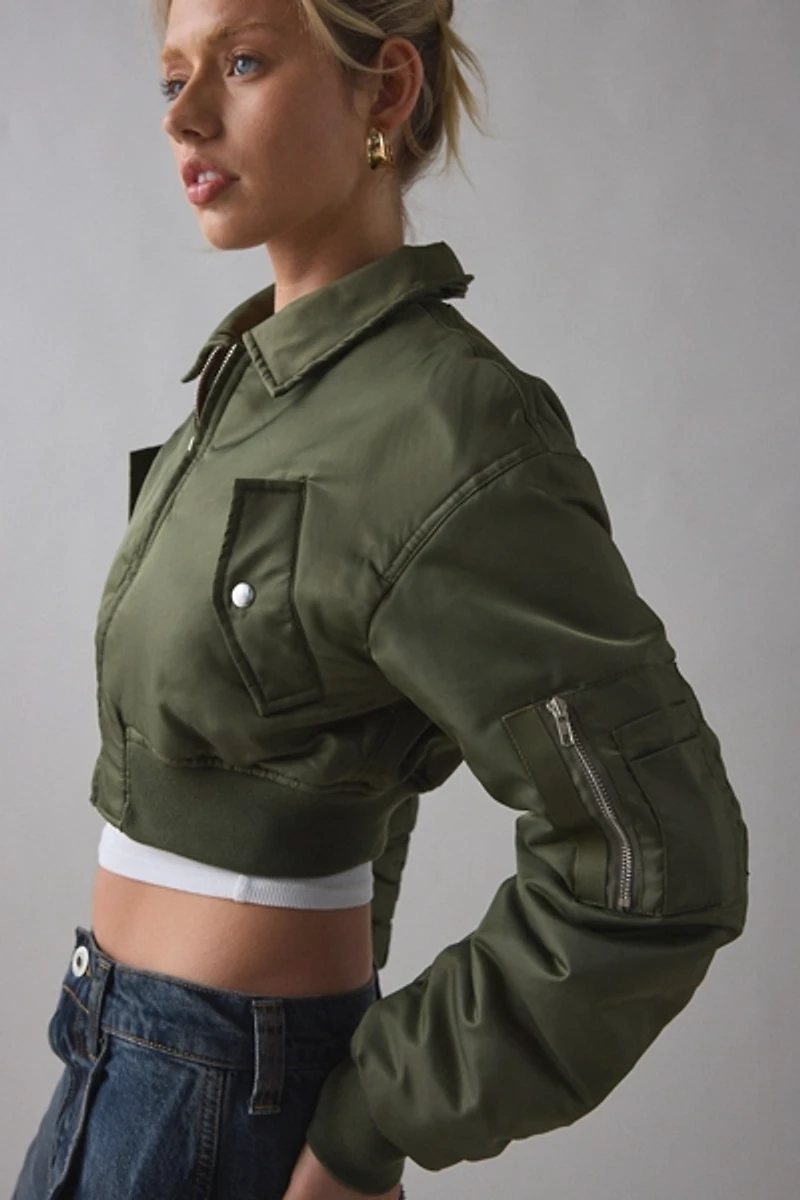 Lioness Essential Cropped Bomber Jacket