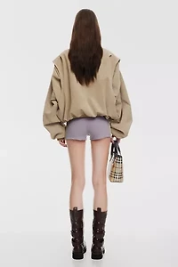 Lioness Vista Latte Faux Suede Bomber Jacket