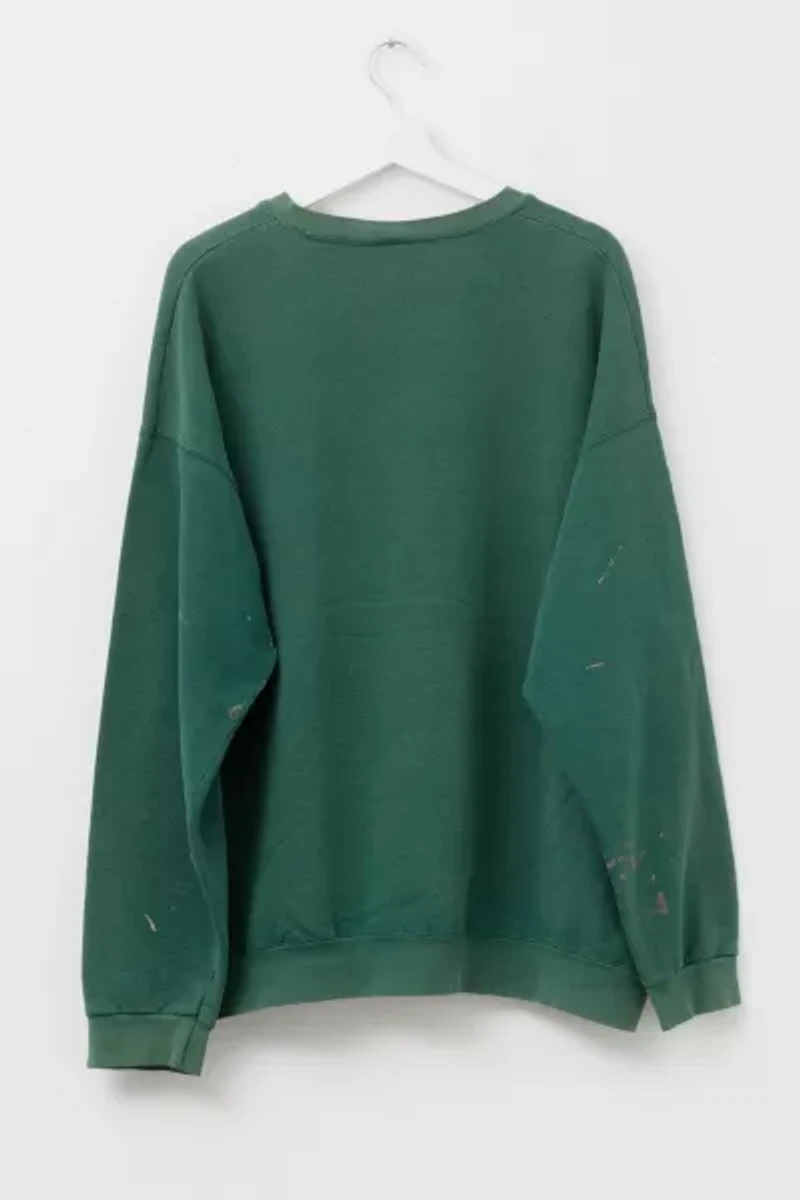 Vintage 1990s Distressed Hunter Green Heavyweight Crewneck Sweatshirt