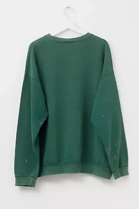 Vintage 1990s Distressed Hunter Green Heavyweight Crewneck Sweatshirt