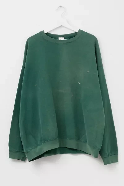 Vintage 1990s Distressed Hunter Green Heavyweight Crewneck Sweatshirt