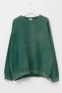 Vintage 1990s Distressed Hunter Green Heavyweight Crewneck Sweatshirt