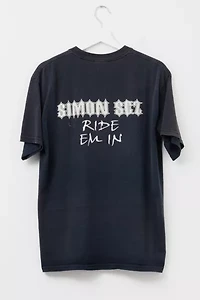 Vintage Y2K Distressed Bike Show Black Jester Graphic T-Shirt