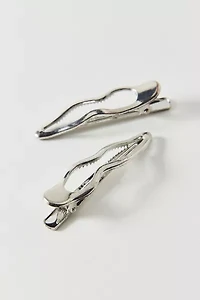 Wavy Metal Hair Clip Set