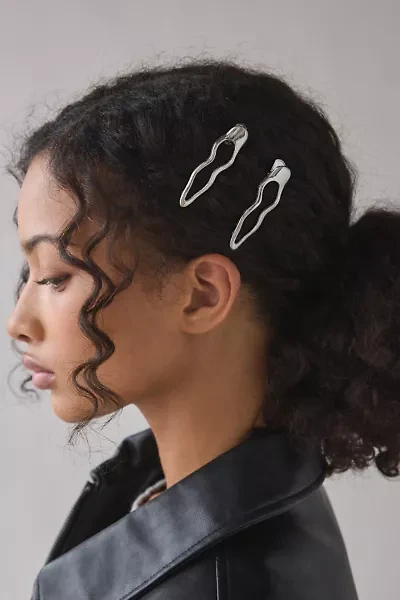 Wavy Metal Hair Clip Set