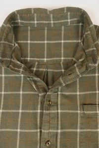 Vintage Green Flannel Button-Down Shirt