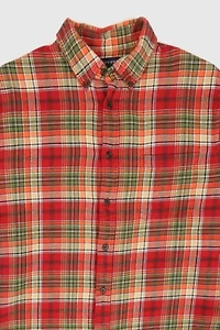 Vintage Land's End Flannel Button-Down Shirt