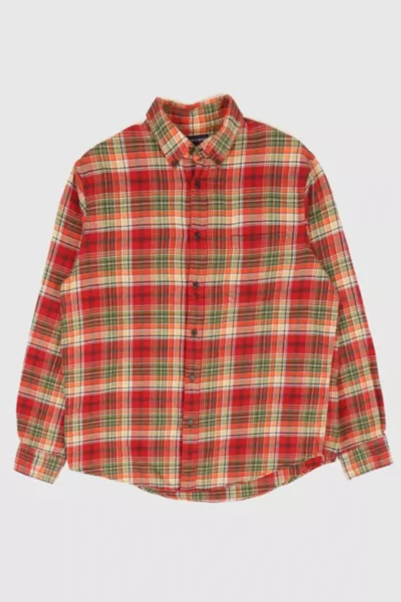 Vintage Land's End Flannel Button-Down Shirt
