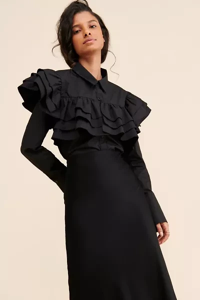 English Factory Bell Sleeve Ruffled Shirt