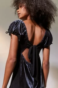 Claudette Velvet Babydoll Dress
