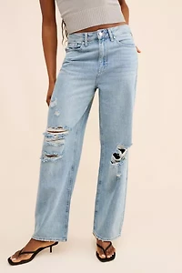 JUST BLACK DENIM Ripped Dad Jeans