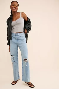 JUST BLACK DENIM Ripped Dad Jeans