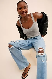 JUST BLACK DENIM Ripped Dad Jeans