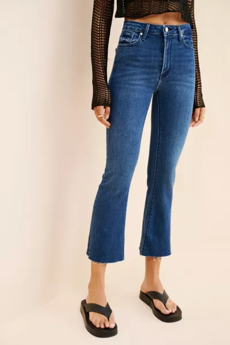 JUST BLACK DENIM Tonal Crop Flare Jeans