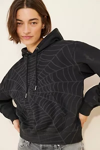 BDG Bonfire Allover Print Cropped Hoodie Sweatshirt