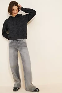 BDG Bonfire Allover Print Cropped Hoodie Sweatshirt