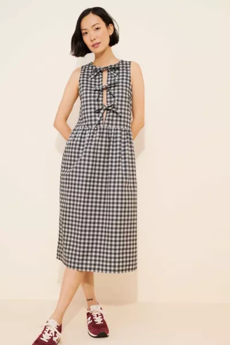 Motel Prelith Gingham Midi Dress