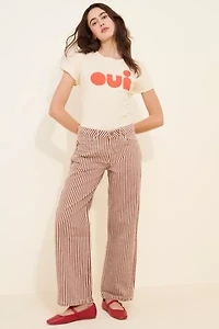 Daisy Street Mid-Rise Denim Stripe Jeans