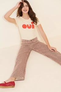 Daisy Street Mid-Rise Denim Stripe Jeans
