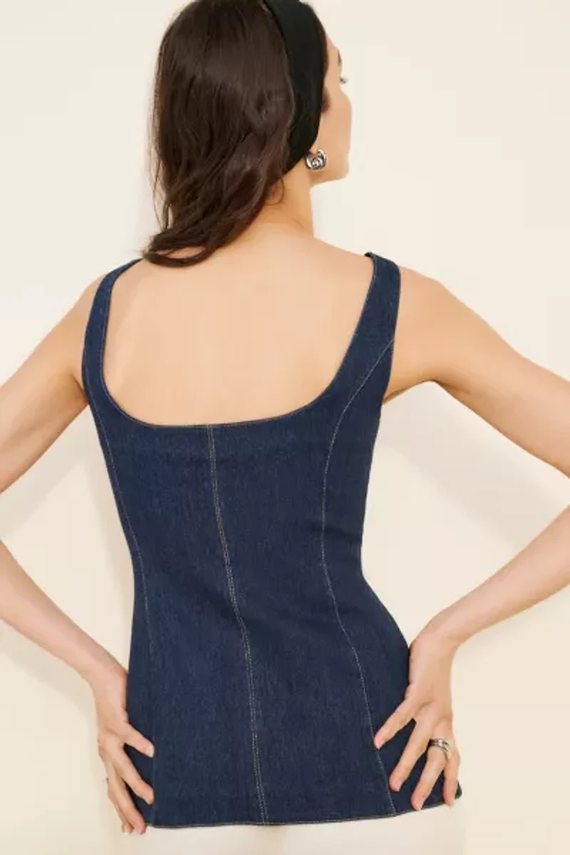 Kourt Belinda Denim Top